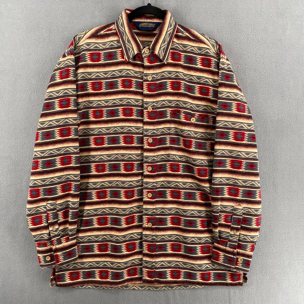 Shaver‎ Lake Southwestern Long Sleeve Button Down Shirt Mens M Western Rodeo